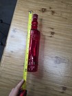 Red Glass Vintage Style Decorative Bottle With Cork Stopper  Glossy Finish
