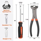 Valuemax 3pc End Cutting Plier Nail Puller Set Nail Remover 8  V Tip Tack Lifter