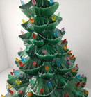 Vintage 1976 Lighted Ceramic Christmas Tree 18  With Base   Bulb Beautiful Clean