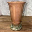 Mccoy 1930 s  Vase Cornucopia Nelson Mccoy Brown   Green Berries 8  Pottery