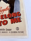 1941 You Belong To Me Original 27x41    Movie Poster Barbara Stanwyck Henry Fonda