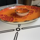 Stonelite Oval Platter 18  W  5 5  Bowl Summer Chip   Dip Tray Floral Party