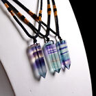 Natural Fluorite Necklace Healing Chakra Stone Reiki Pendant Crystal Quartz