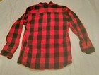 Vtg Field   Stream Red Black Plaid Heavyweight Button-down Flannel Sz Lt Cotton