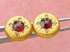 Antique Art Nouveau 2 8 Ctw Garnet 18k Snake Scale Double Cufflinks C1900 France