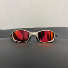 Oakley Juliet 1 0 X-metal Polarized Sunglasses Silver Frames Ruby Vintage Y2k