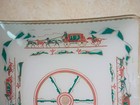 Vintage 1950s Glass Ceiling Light Shade Western Cowboy Rodeo 11 5  Square