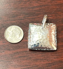Vtg  Silpada Sterling Silver Hammered Square Pendant 18 7 Gr 