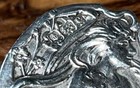 Antique Samuel M  Levi Art Nouveau Sterling Silver Lady Button Full Hallmarks 
