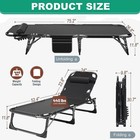 5-position Reclining Lounge Chairs Twin Steel Portable Folding Bed Cot With Matt