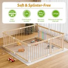 Large Wooden Baby Playpen - Size Adjustable Fence For Babies And Toddlers  Ba   
