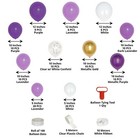 121 Purple White Gold Clear Balloons Garland Arch Party Decorations Kit Events