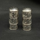 Vtg Japanese Sterling Silver 950 Bamboo Salt Pepper Mini Shakers 25g Meiji