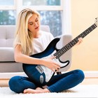 39  Blue Full Size Electric Guitar With Amp  Case Accessories Pack For Beginners