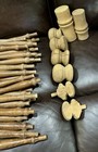 Antique Lot Of 50 Small Wood Spindles Etc Vintage