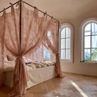 Scmtywcq Lace Princess 4 Corner Post Mosquito Net Bed Canopy - Jade-2 Queen