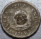 1758 Jamaica Silver  5 Pence  Jamaican Gr Counterstamp On A Half Real Of Peru