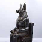 Rare Ancient Egyptian Antiques Black Statue Seated Of God Anubis Pharaonic Bc