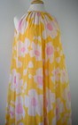 Vintage Handmade 1960s Yellow Floral Muumuu Maxi Dress Size