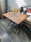 1920s Post Industrial Cranking Cast Iron Drafting Table Office Study Art Desk