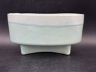 Vintage Cookson Pottery Planter Two Tone Blue Footed Cp-706-usa Vintage