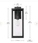 Hampton Bay Hurley 19 25in Large Exterior Wall Lantern Matte Black Finish 44772