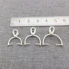 Sterling Silver Pendant Pinch Bail Drops For Half Drilled Pearl