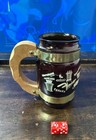Vintage Las Vegas Siesta Ware Brown Glass Mug W  Wood Handle W vintage Dice