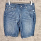 Womens Calvin Klein Blue Denim Shorts 10  Inseam Cotton Blend Stretch Size 8