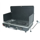 Camping Grill And Stove 2-in-1 Combination Portable Propane 2 Burner Camp Cooker
