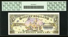  5 2005 Disney Dollar Donald Duck  Walt Disney World 50th Anniversary  Pcgs 64