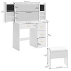 Vanity Desk Set Makeup Table With Led Mirror Drawers Jewelry Organizer   Stool