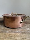 Antique E Dehillerin Hammered Copper Pot With Lid