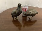 Vintage Cast Metal Pair Of Quail Figurines
