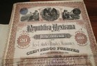 Mexico 1885 Columbus Republica Mexicana Deuda Consolidada 20 Pounds Warrant Bond