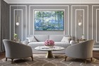 Extra Large Silver Framed Canvas Print Water Lilies By Claude Monet Reproduction