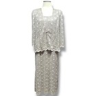 R m Richards 2-piece Set Midi Length Dress With Jacket Mocha Gold 18