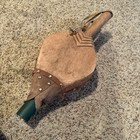 Vintage Hand Carved Santa Christmas Fireplace Bellows Folk Art