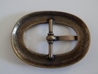 Vintage Antique Brass Center Bar Buckle Fits 1  Belt Made In Usa  nos 