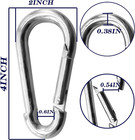 30pack Heavy Duty Spring Snap Hooks 4inch  3 8    Carabiner Clips For Swing  Large