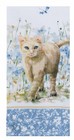 Set Of 2 Bohemian Blue Cat   Flowers Terry Kitchen Towels By Kay Dee Designs