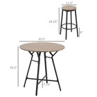 5-piece Bar Table And Chairs Set  Space Saving Dining Table With 4 Stools