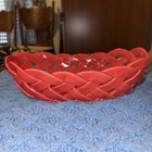 Primo Gi Red Ceramic Woven Basket Made In Italy
