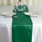 15 Pcs Satin Table Runner Forest Green 12x108 Inch Wedding Banquet Decor