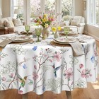 Tablecloth Round 60 Inch Birds Branch Florals Decorations 60   round  Spring