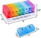Weekly Monthly Pill Organizer Medicine Holder Pill Cases Box 1 2 3 4 Times A Day