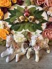 Vintage Porcelain Horses With Flowers Set Of 2 Made In Japan And Hand Painted