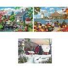 Bits And Pieces     Value Set Of Three Large 500 Piece Jigsaw Puzzles For Adult   