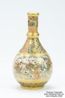 Japanese Small Satsuma Porcelain Bottle Vase  Rakan   Boys  Meiji Period