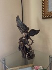 15 Inch Large St  Michael Archangel Cold Cast Bronze Statue For Church Sanctuar